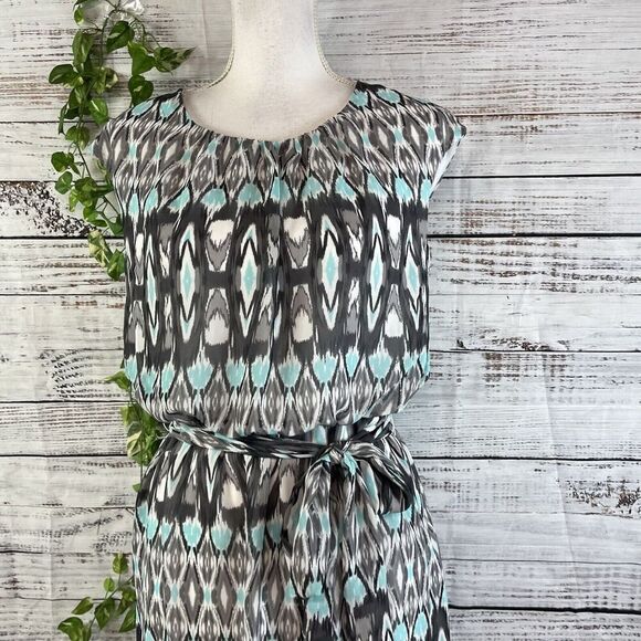 Robbie Bee Dress size 8 Blue Gray Sheer Straight Above Knee Wedding Guest Dinner - Picture 4 of 16